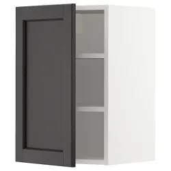 IKEA METOD(294.614.68) навісна шафа з полицями, білий/забарвлений лерхітановим чорним