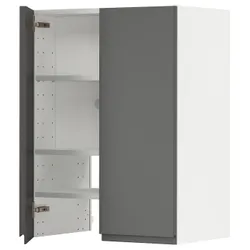 IKEA METOD(495.045.46) шафа з витяжкою та полицею/дверями, білий/Voxtorp темно-сірий