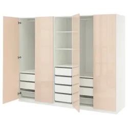 IKEA PAX / FARDAL(395.967.68) Комбінація гардеробу, білий/легкий -orange глос