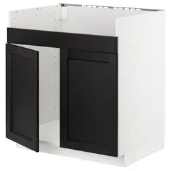IKEA METOD(094.547.51) тумба під раковину HAVSEN 2 ком, білий/забарвлений лерхітановим чорним