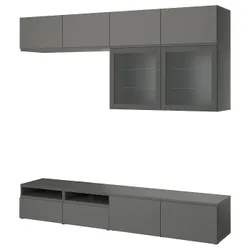 IKEA BESTÅ(395.561.64) Комбінація телевізора та скляних дверей, темно-сірий Västerviken/Sindvik темно-сірий
