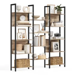 Подвійна книжкова шафа для книг 14 полиць бронза