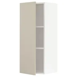 IKEA METOD(394.683.70) навісна шафа з полицями, білий / Havstorp бежевий