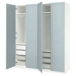 IKEA PAX / FJÄREHALS(895.651.80) Комбінація гардеробу, білий/світло -сірий -блак