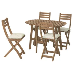 IKEA ASKHOLMEN(995.782.38) Таблиця з нижньою топ -+4 смуги, Ogre, Складний темно -коричневий/куддарна світло -сірий -рог
