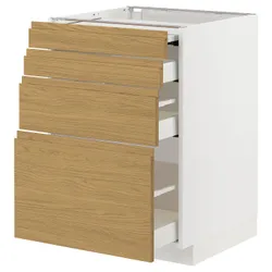 IKEA METOD / MAXIMERA(795.386.63) шафа з висувною стільницею/3 ящики, білий/імітація Воксторпа дуб