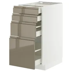 IKEA METOD / MAXIMERA(895.765.84) Вона st 4fr/4szu, білий/Voxtorp Gloss Dark -brown