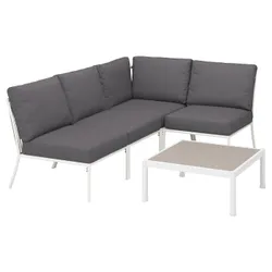 IKEA SEGERÖN(796.135.15) Меблевий набір 3-х осіб, Зовнішній білий/бежевий/frösön/duvholmen темно -сірий