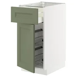 IKEA METOD / MAXIMERA(695.173.74) Шафа STJ/Кошик DR/SZUF/DOWER, Biały/axstad gria -green