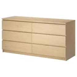 IKEA MALM (904.035.87) MALM Комод з 6 шухлядами, дубовий шпон, 160x78 см
