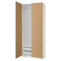 IKEA PAX / STORKLINTA(995.626.09) комбінований гардероб, білий/імітація дуб