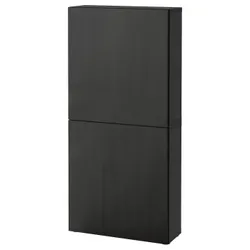 IKEA BESTÅ(394.219.62) навісна шафа / 2 двер, чорно-коричневий / Lappviken чорно-коричневий