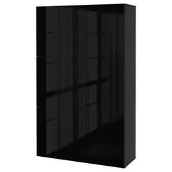 IKEA BESTÅ(690.715.23) поєднання з дверима, чорно-коричневий / Selsviken глянсовий / чорний