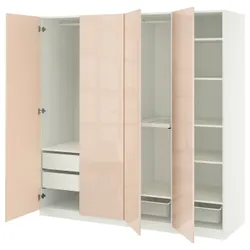 IKEA PAX / FARDAL(095.979.29) Комбінація гардеробу, білий/легкий -orange глос