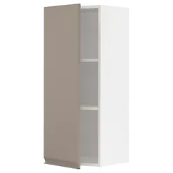 IKEA METOD(394.925.15) навісна шафа з полицями, білий/Upplöv матовий темно-бежевий