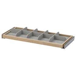 IKEA KOMPLEMENT(793.320.54) висувна полиця з перегородкою, білий / світло-сірий ефект дуба