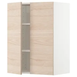 IKEA METOD(794.559.50) навісна шафа з полицями / 2 двер, білий / Askersund світлий попелястий малюнок