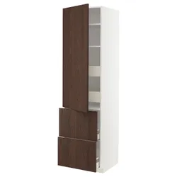 IKEA METOD / MAXIMERA(594.048.91) w sz z pół / 4 szu / drz / 2 fr, білий/Сінарп коричневий