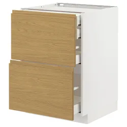 IKEA METOD / MAXIMERA(295.380.95) Шафа з 2 фасадами/2 низьким/середнім/високим ящиком, білий/імітація Voxtorpа дуб