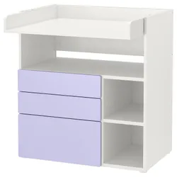 IKEA SMÅSTAD(195.827.67) СТОЛЬНИЙ СТАЛЬ, Білий бузок/з 3 ящиками