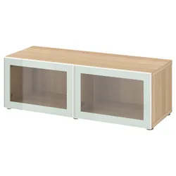 IKEA BESTÅ(094.904.76) сайт, білий ефект дуба/Glassvik білий/прозоре скло