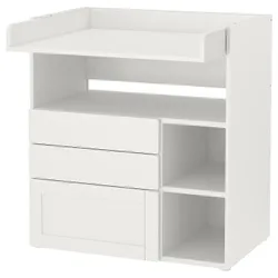 IKEA SMÅSTAD(195.828.52) СТОЛЬНИЙ СТАЛЬ, Біла біла рама/з 3 ящиками