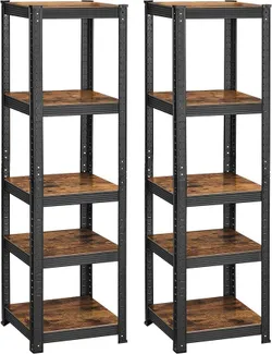 SONGMICS Heavy Duty Shelf, Set of 2, Kitchen, Book, Storage, Standing, 5 Shelfs, 150 x 37 x 37 см, вантажопідйомність 400 кг,