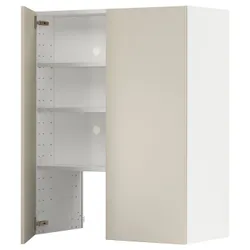 IKEA METOD(895.042.81) шафа з витяжкою та полицею/дверями, білий/Хавсторп бежевий