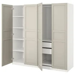 IKEA PAX / FLISBERGET(493.043.40) Гардероб, білий/легкий бежевий