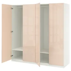 IKEA PAX / FARDAL(695.908.64) Комбінація гардеробу, білий/легкий -orange глос