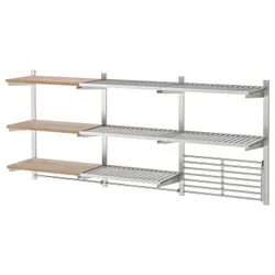 IKEA KUNGSFORS(592.848.79) підвісна рейка / полиця / рейка / решітка, нержавіюча сталь/ясеневий шпон