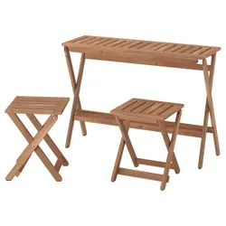 IKEA NÄMMARÖ(495.817.90) Садовий стіл та 2 стільці, Світло -Браун/Складна пляма
