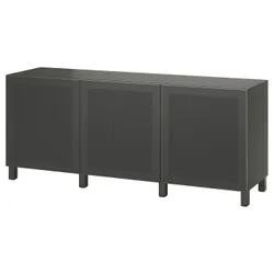 IKEA BESTÅ(695.080.58) комбінація з дверима, темно-сірий/Мертвікен/Stubbarp імітація темно-сірого бетону