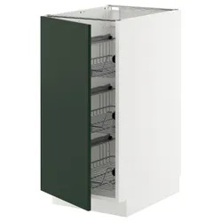 IKEA METOD(495.571.15) шафа з дротяним кошиком, білий/Хавсторп темно-зелений