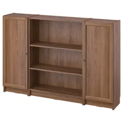 IKEA BILLY / OXBERG(594.835.91) комбінація полиць із дверцятами, коричневий горіх