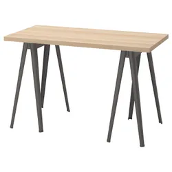 IKEA LAGKAPTEN / NÄRSPEL(594.169.12) письмовий стіл, білий / темно-сірий ефект дуба