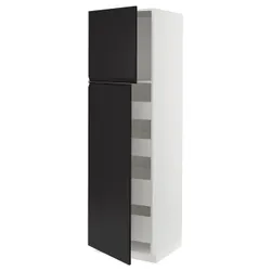 IKEA METOD / MAXIMERA(894.928.10) висока шафа з 2 дверцятами/4 ящиками, білий/Upplöv матовий антрацит