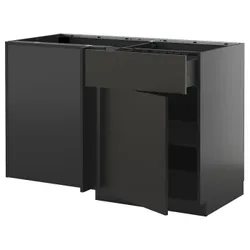 IKEA METOD / KNIVSHULT(395.869.72) Кутовий шафа вул. з 1 поштовхами і 1 половиною, Чарнозарій/Ніккебо матовий антрацит