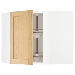 IKEA METOD(695.093.26) кутова навісна шафа з каруселлю, білий/Дуб Форсбака