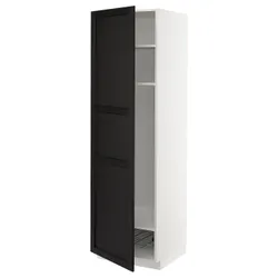 IKEA METOD(394.567.39) Висока шафа, полки/кошик, Білий/Лерхіттан забарвлений чорним
