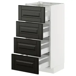 IKEA METOD / MAXIMERA(795.788.52) Вона st 4fr/4szu, Biały/Bodbyn Black