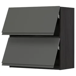 IKEA METOD(393.937.99) горизонтальна шафа 2 дверцята відкриваються сенсорні, чорний/Voxtorp темно-сірий