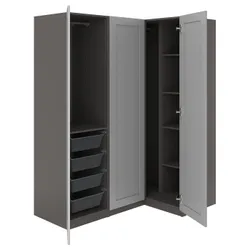IKEA PAX / GULLABERG(296.026.04) кутовий гардероб, темно -сірий/сірий
