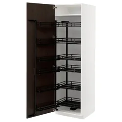 IKEA METOD(494.720.22) висока шафа з висувною коморою, білий/Сінарп коричневий