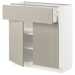 IKEA METOD / MAXIMERA(294.560.80) верхній ящик / 2 двері, білий / Stensund beige