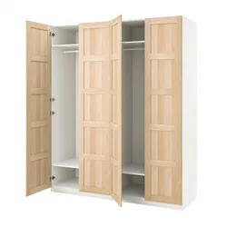 IKEA PAX / BERGSBO(494.782.55) гардероб, ефект білого/білого мореного дуба