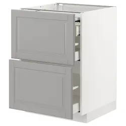 IKEA METOD / MAXIMERA(794.334.06) шафа з висувною стільницею / 3 шухляди, білий / Bodbyn сірий