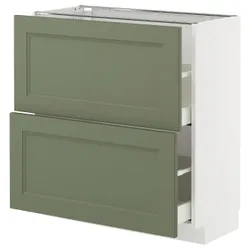 IKEA METOD / MAXIMERA(795.177.74) стояча шафа з 2 ящиками, Biały/axstad gria -green