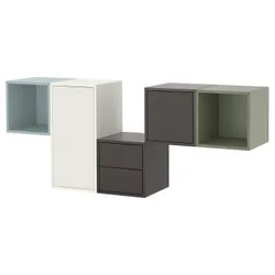 IKEA EKET(995.216.85) комбінація навісної шафи, білий/різнокольоровий