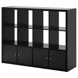 IKEA KALLAX (192.782.53) книжкова шафа на 4 вставки, чорно-коричневий